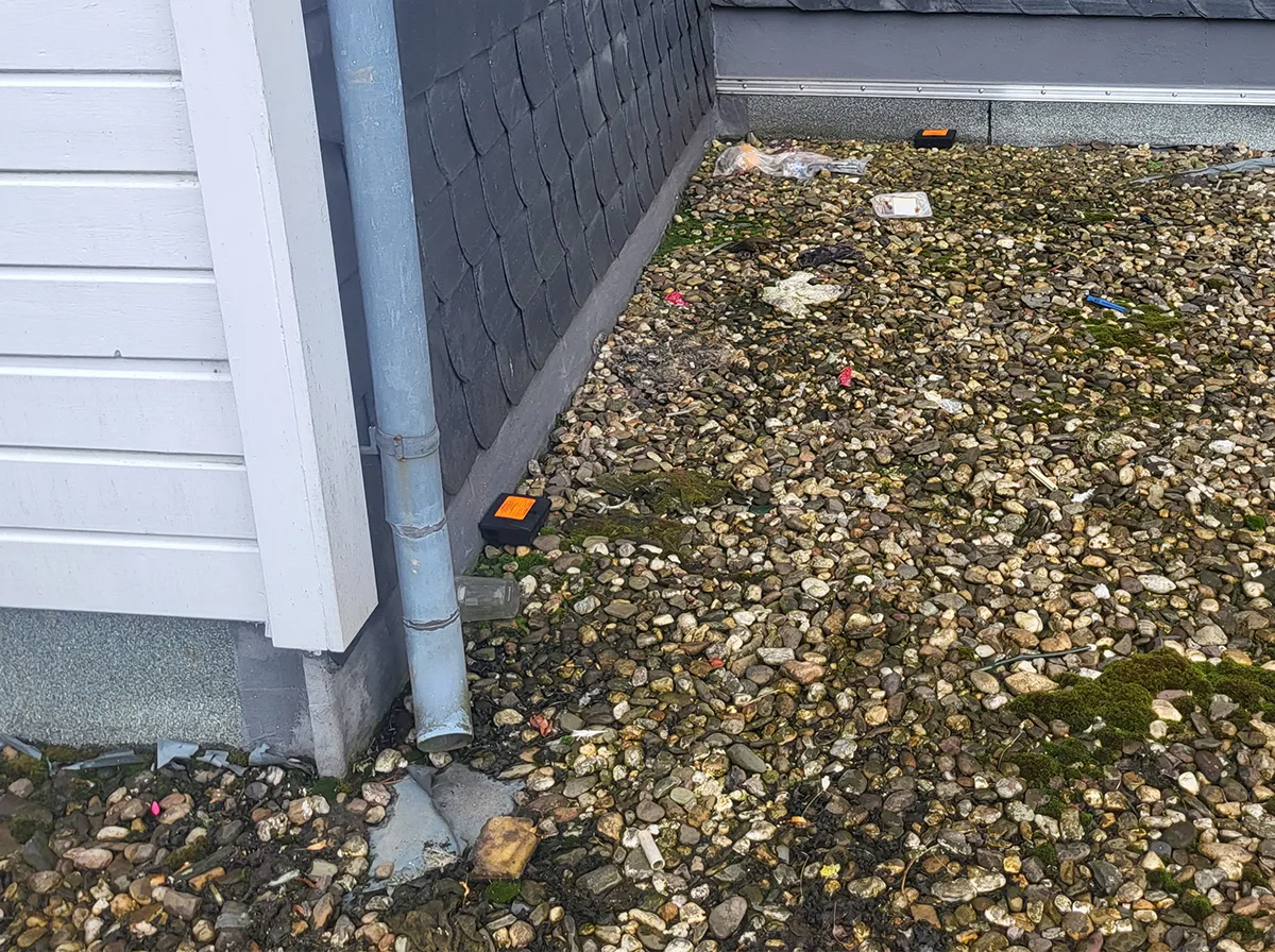 Köderstationen rund ums Gebäude